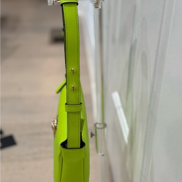 Versace La Medusa Calf Skin Green Pebbled Leather Shoulder Small Bag New NWT - Picture 9 of 15